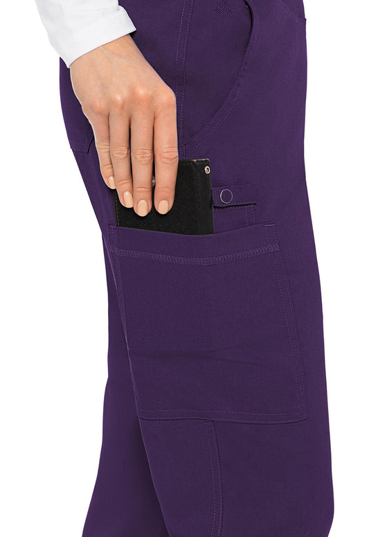 Touch MC7739 Women's Yoga 2 Cargo Pocket Scrub Pants Eggplant
