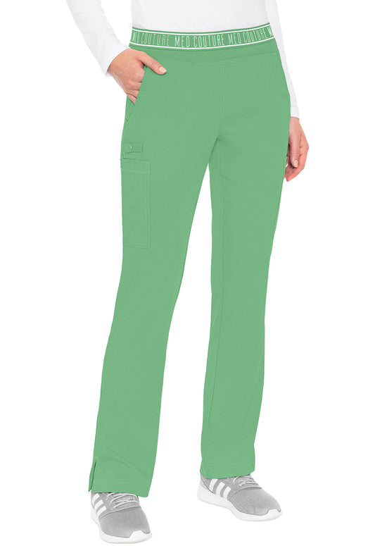 Touch MC7739 Yoga 2 Cargo Pocket Pants Kiwi Lime Model Image Front | Med Couture