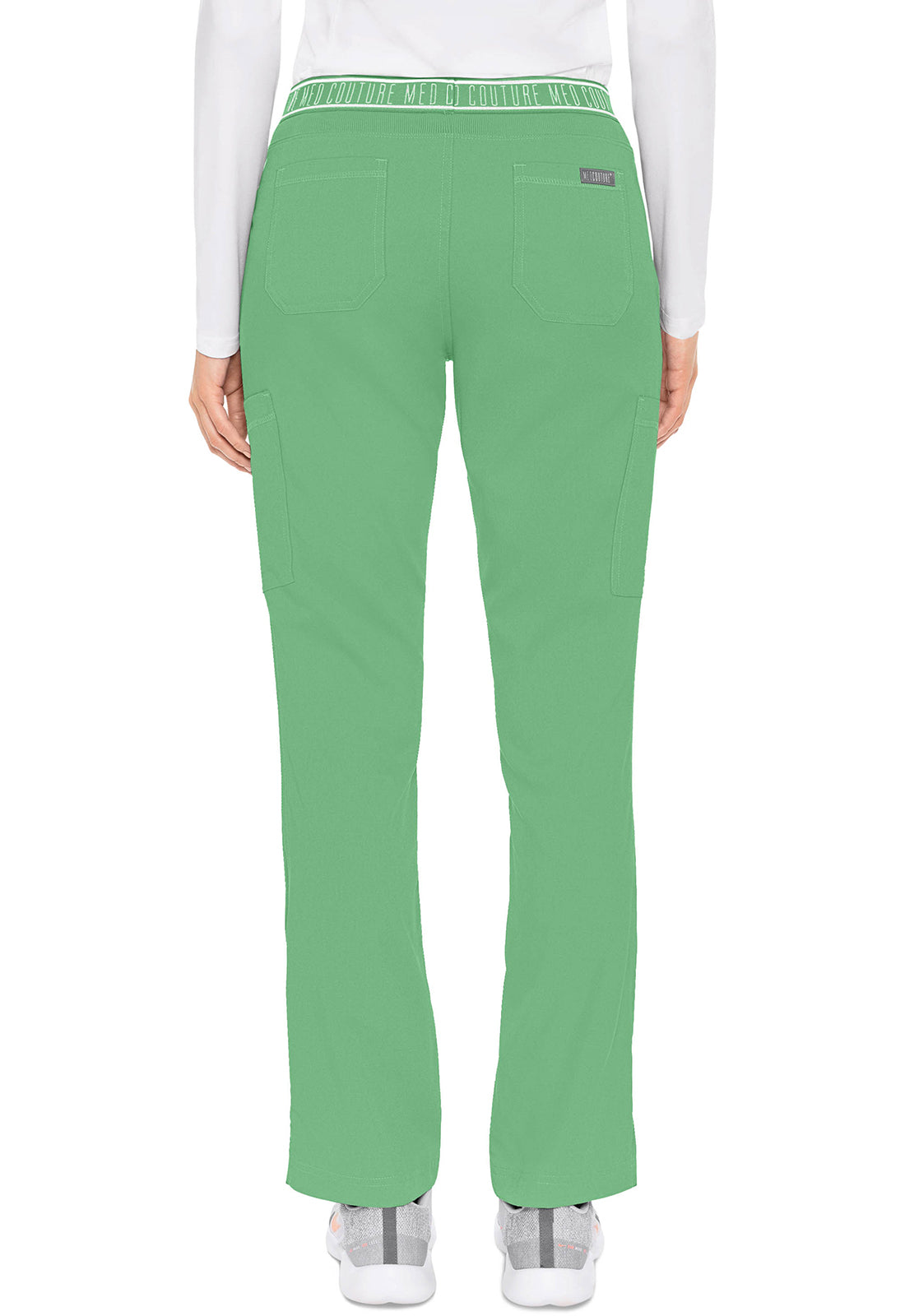 Touch MC7739 Yoga 2 Cargo Pocket Pants Kiwi Lime Model Image Back | Med Couture