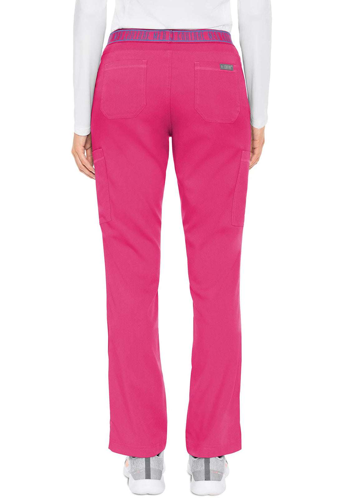 Touch MC7739 Women's Yoga 2 Cargo Pocket Scrub Pants Pink Punch