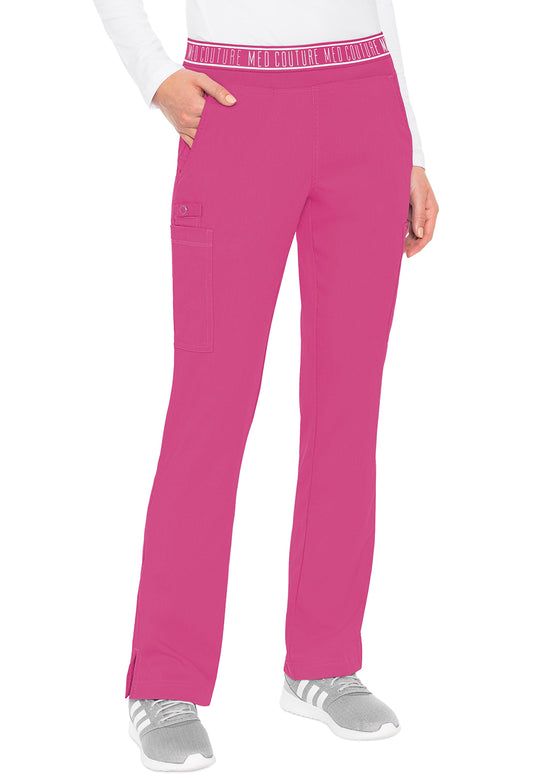 Touch MC7739 Yoga 2 Cargo Pocket Pants Raspberry Tart Model Image Front | Med Couture