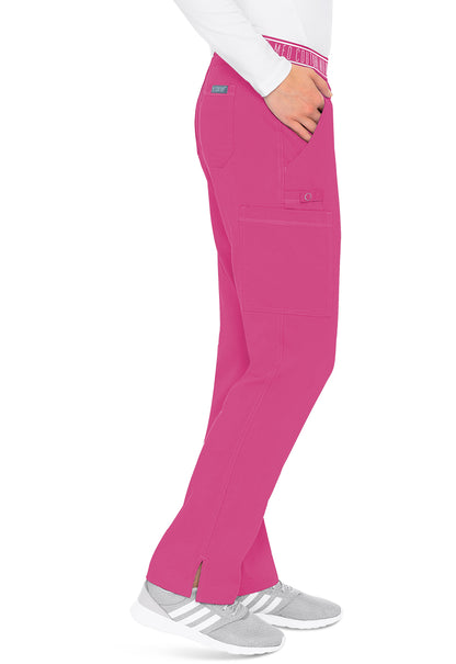 Touch MC7739 Yoga 2 Cargo Pocket Pants Raspberry Tart Model Image Left Side | Med Couture