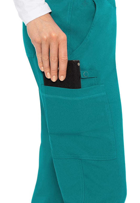Touch MC7739 Women's Yoga 2 Cargo Pocket Scrub Pants Teal