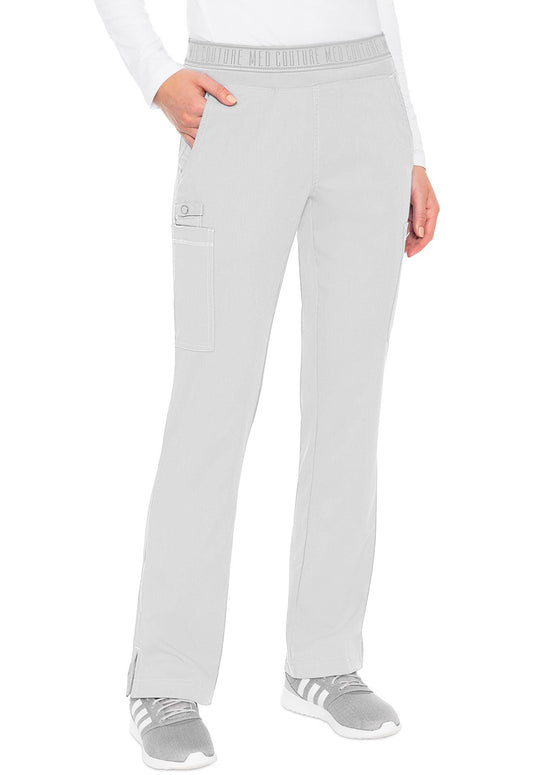 Touch MC7739 Women's Yoga 2 Cargo Pocket Scrub Pants White