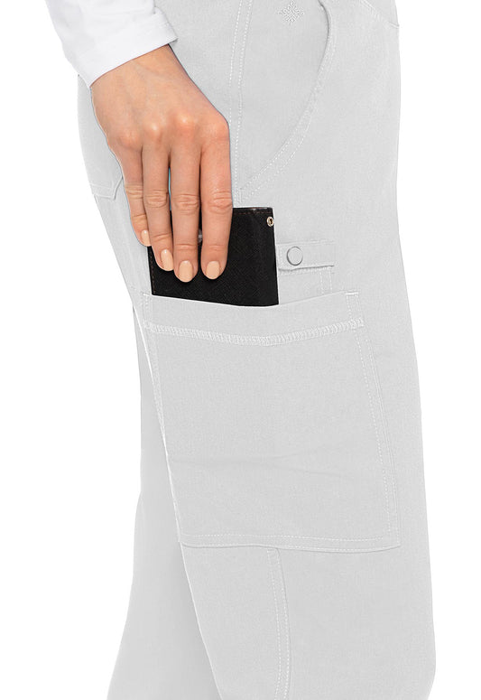Touch MC7739 Women's Yoga 2 Cargo Pocket Scrub Pants White