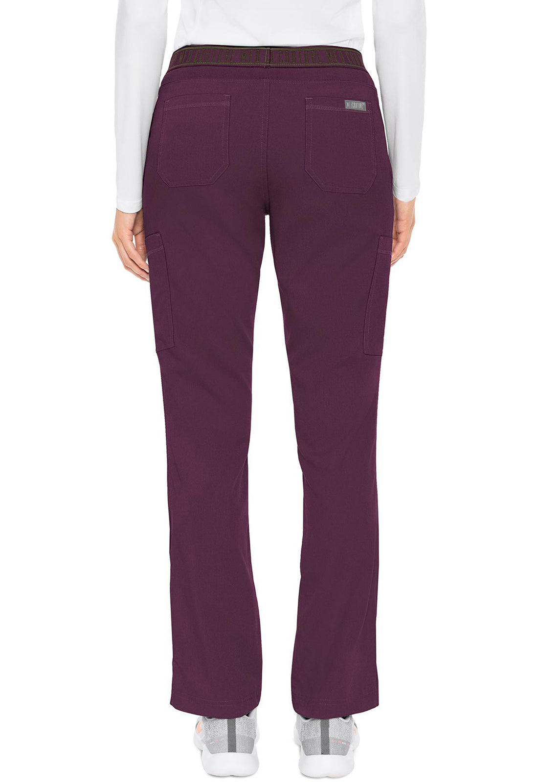 Touch MC7739 Women's Yoga 2 Cargo Pocket Scrub Pants Wine
