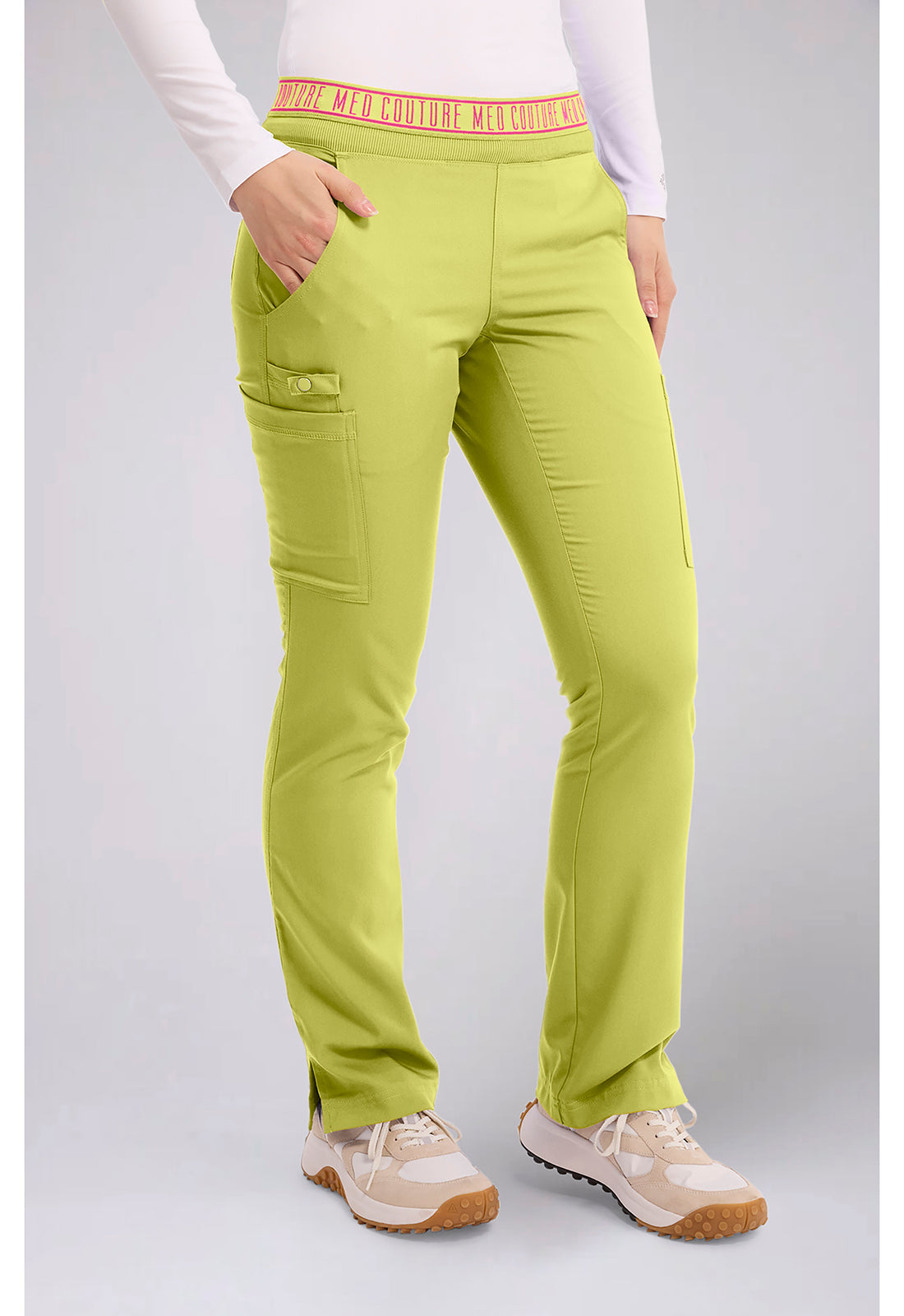 Touch MC7739 Women's Yoga 2 Cargo Pocket Scrub Pants Wasabi