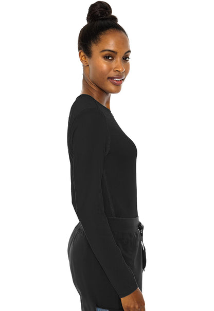 Layers MC8499 Performance Knit Tee Black Model Image Left Side | Med Couture