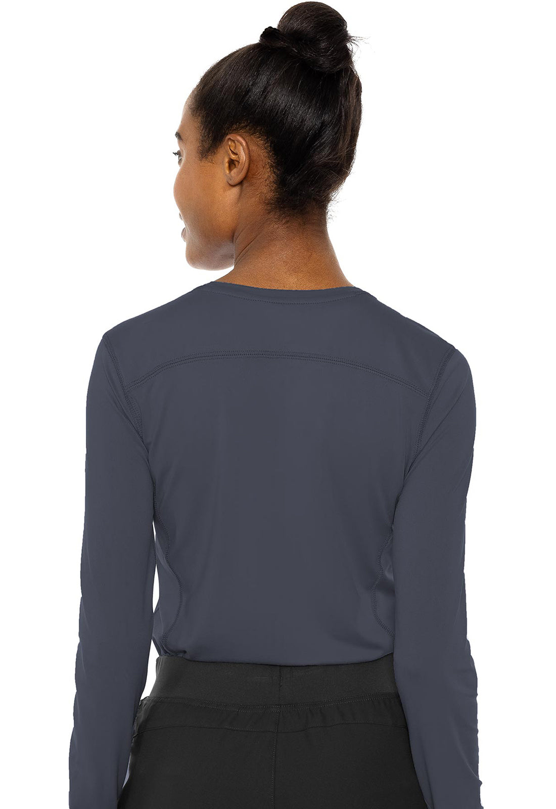 Layers MC8499 Performance Knit Tee Pewter Model Image Back | Med Couture