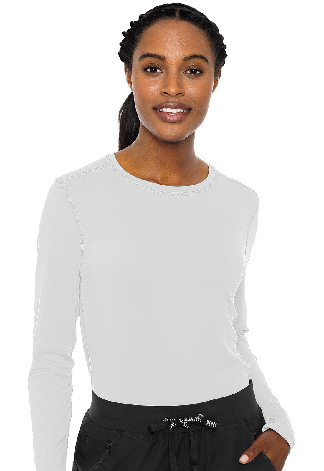 Layers MC8499 Performance Knit Tee WHITE Model Image Front | Med Couture