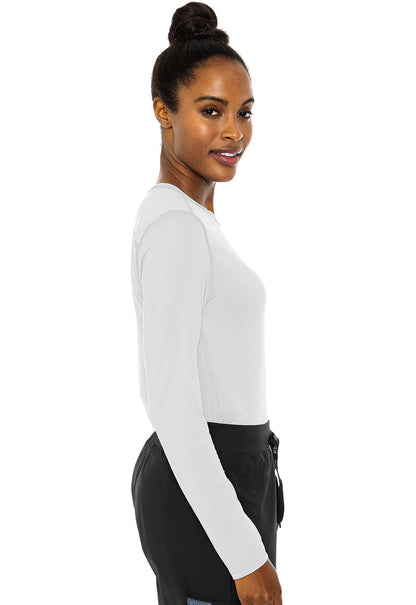 Layers MC8499 Performance Knit Tee WHITE Model Image Left Side | Med Couture