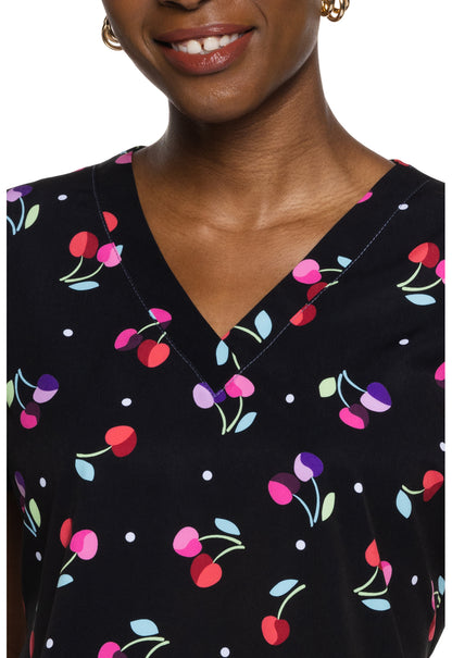 Prints MC8564 V-Neck Print Top Cherry On