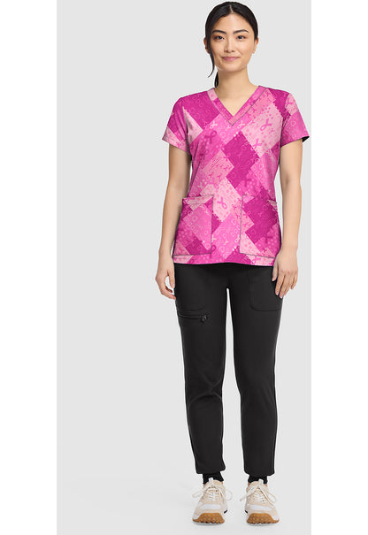 Prints MC8564 Women's V-Neck Print Scrub Top Dots So Caring