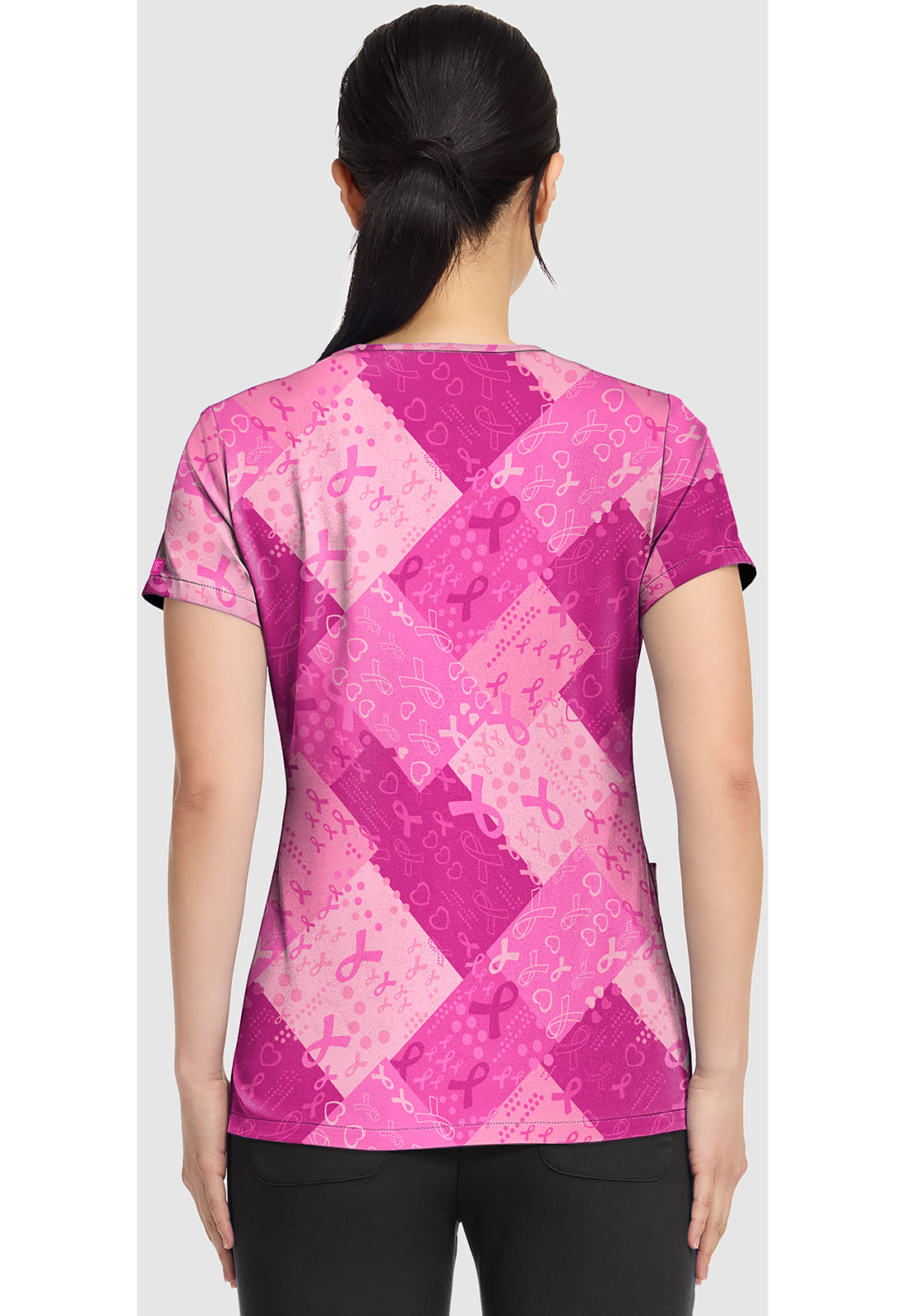 Prints MC8564 Women's V-Neck Print Scrub Top Dots So Caring