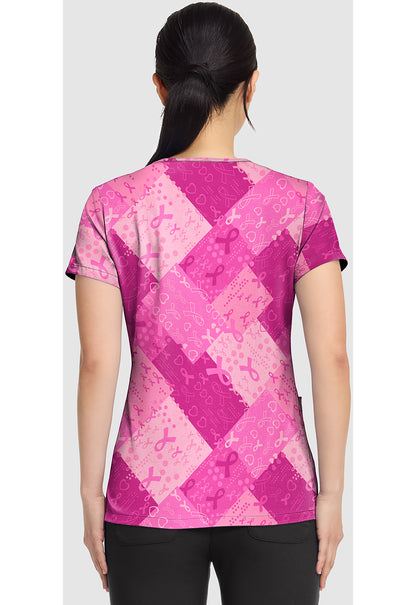Prints MC8564 Women's V-Neck Print Scrub Top Dots So Caring