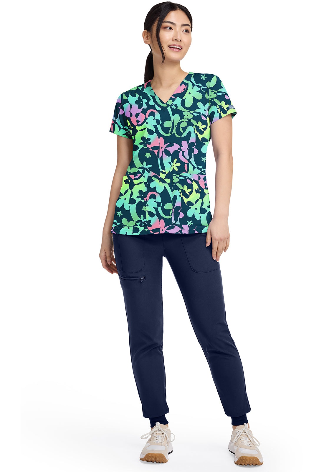 Prints MC8564 V-Neck Print Top Dizzy Daisy