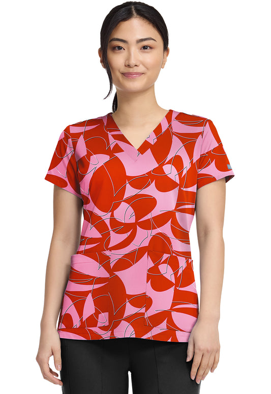 Prints MC8564 V-Neck Print Top Hopscotch
