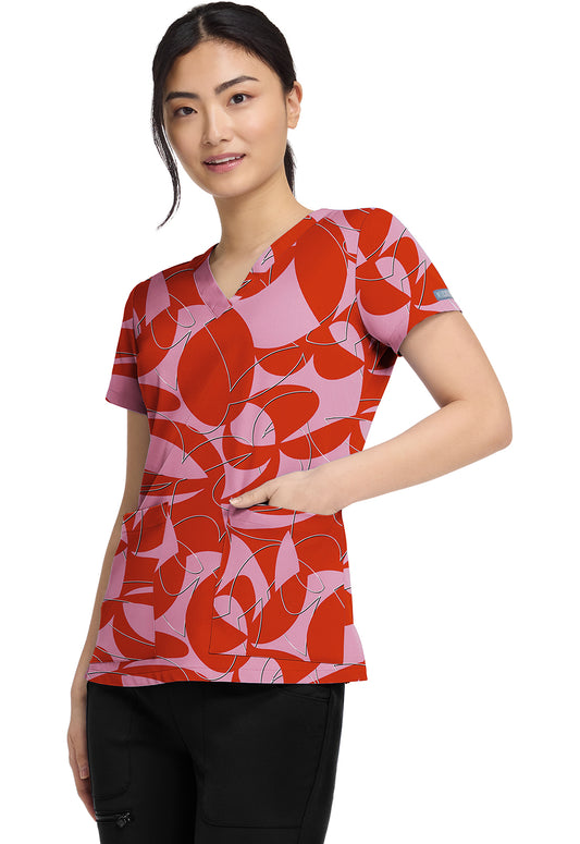 Prints MC8564 V-Neck Print Top Hopscotch