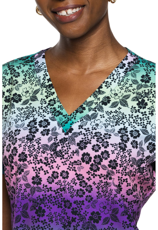 Prints MC8564 V-Neck Print Top Ombre Garden