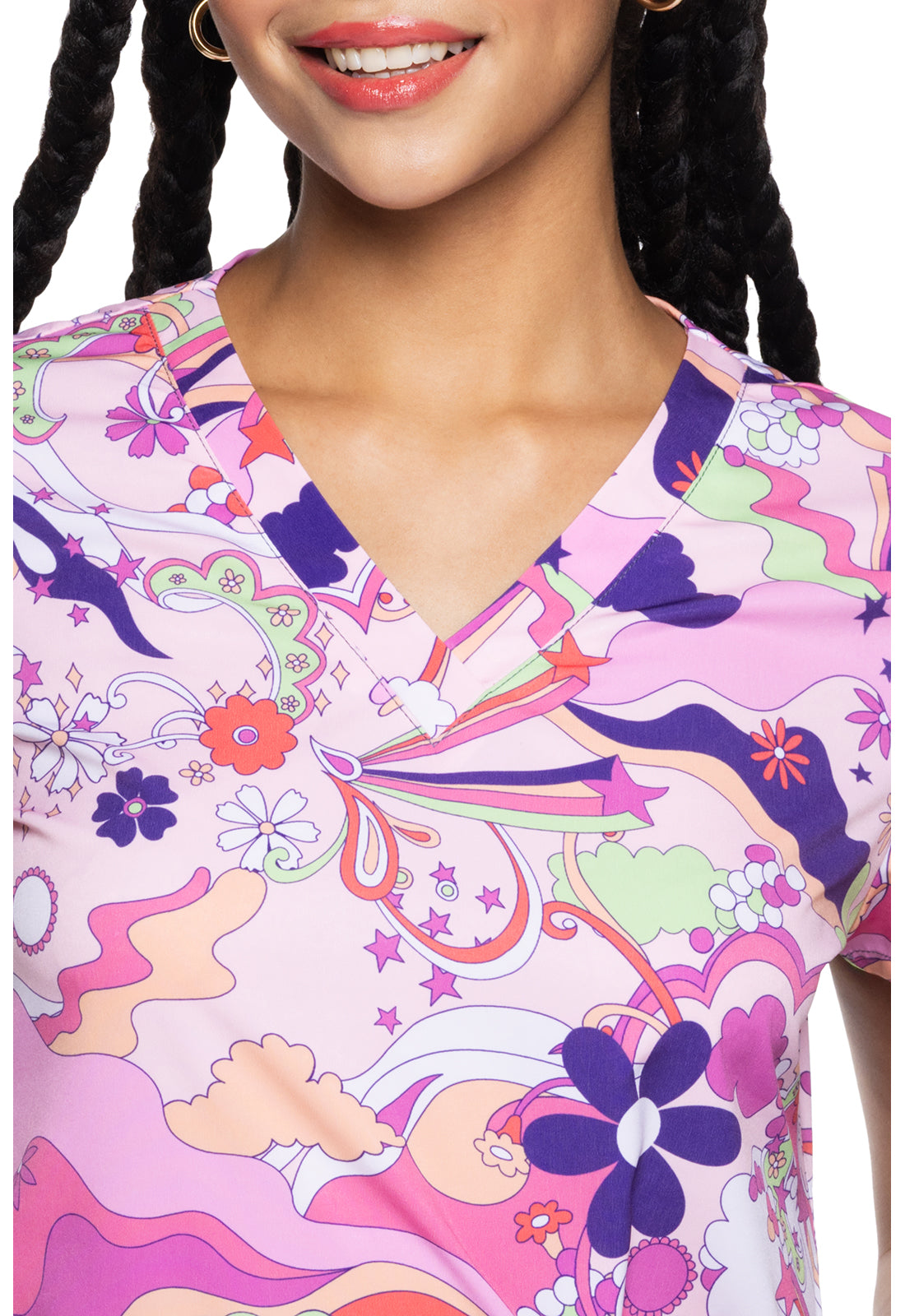 Prints MC8564 V-Neck Print Top Retro Kitch