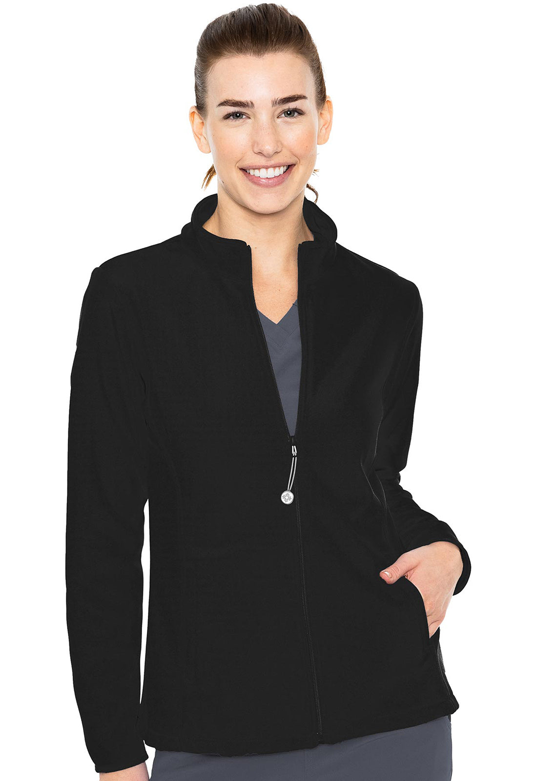 Layers MC8684MN Performance Fleece Jacket Black Model Image Front | Med Couture