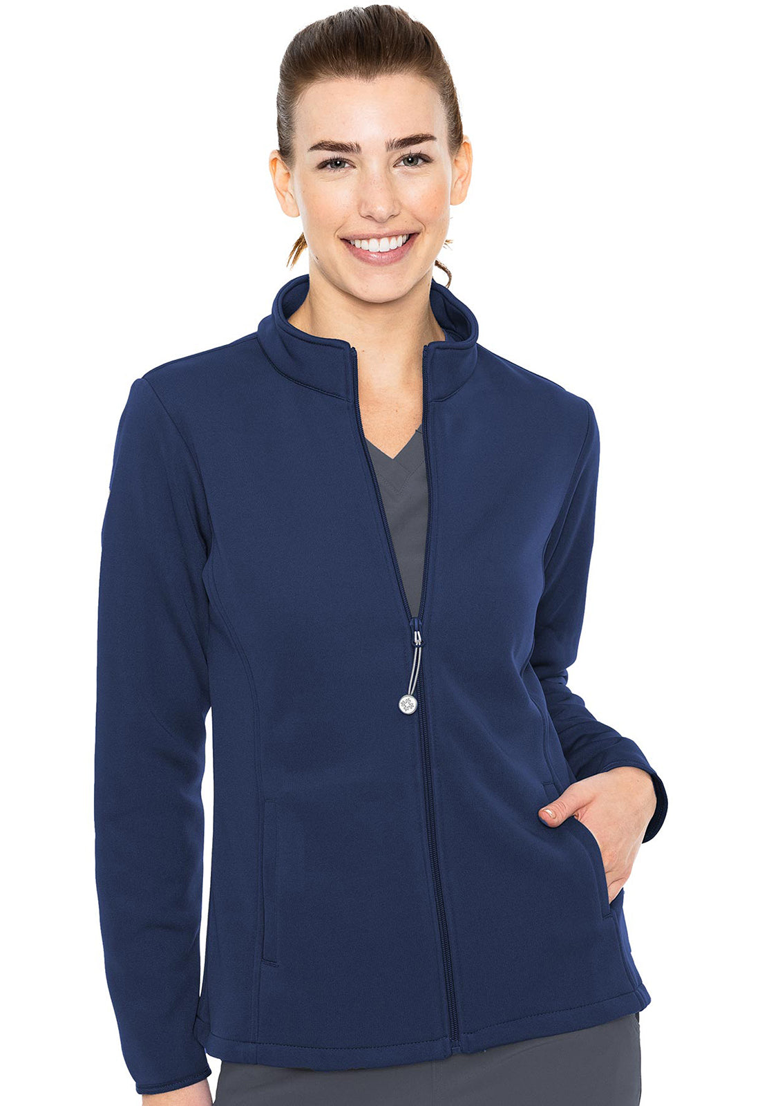 Layers MC8684 Performance Fleece Jacket New Navy Model Image Front | Med Couture