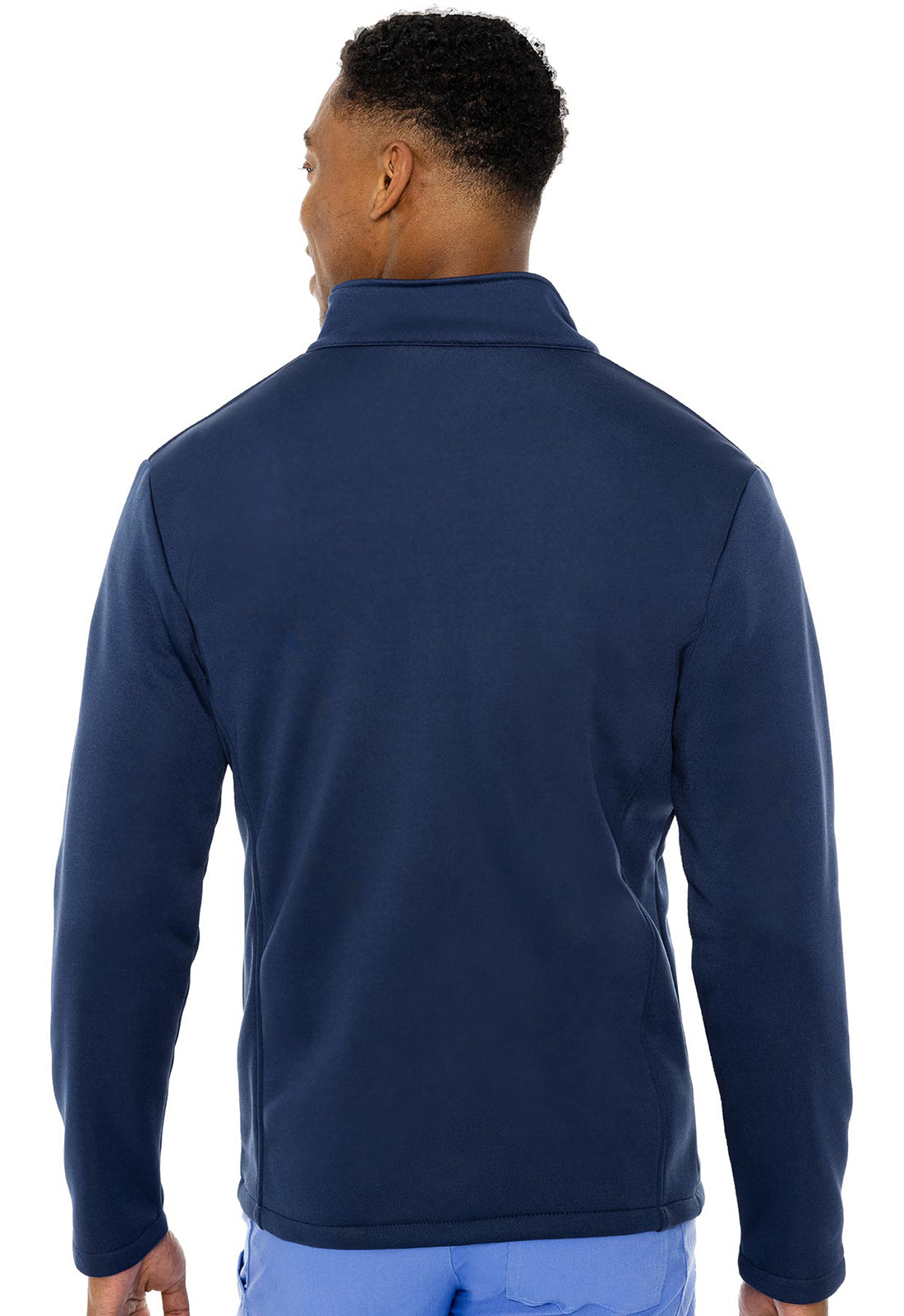 Layers MC8688G Stamford Mens Performance Fleece Jacket Navy Model Image Back | Rothwear