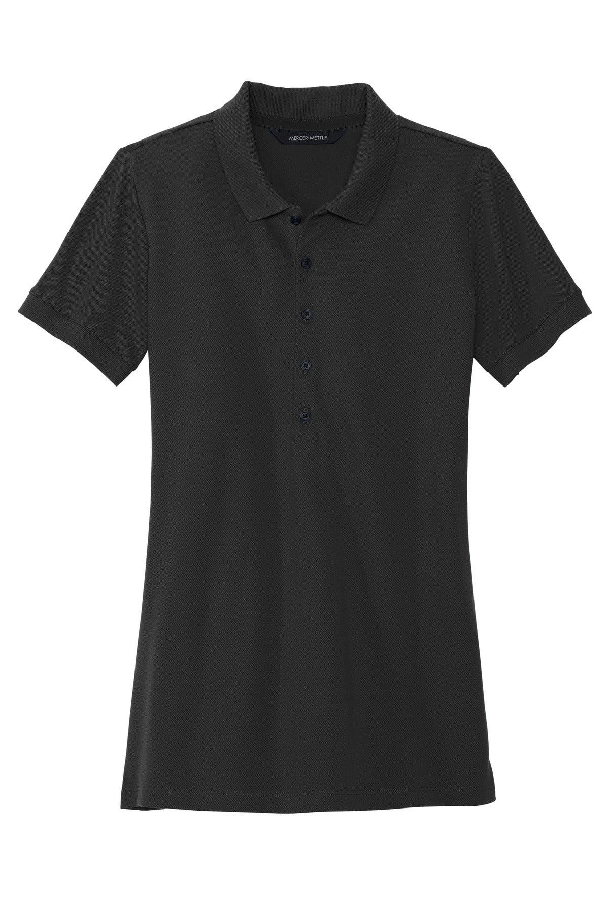 Mercer+Mettle Women's Stretch Heavyweight Pique Polo MM1001 Deep Black