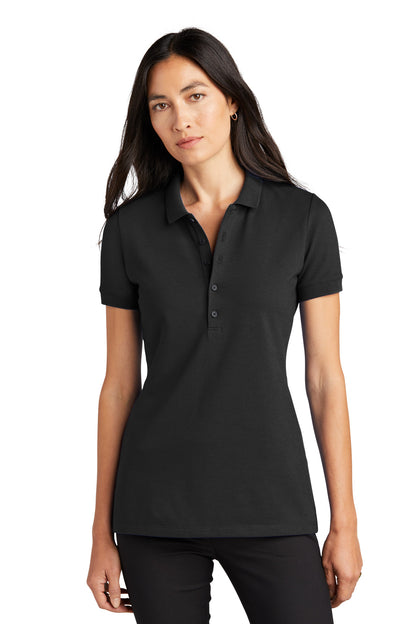 Mercer+Mettle Women's Stretch Heavyweight Pique Polo MM1001 Deep Black