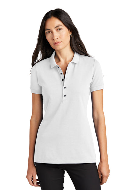 Mercer+Mettle Women's Stretch Heavyweight Pique Polo MM1001 White
