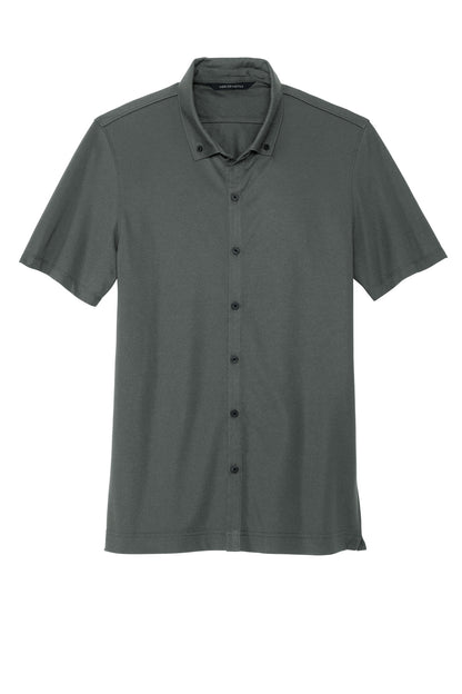Mercer+Mettle Stretch Pique Full-Button Polo MM1006 Anchor Grey