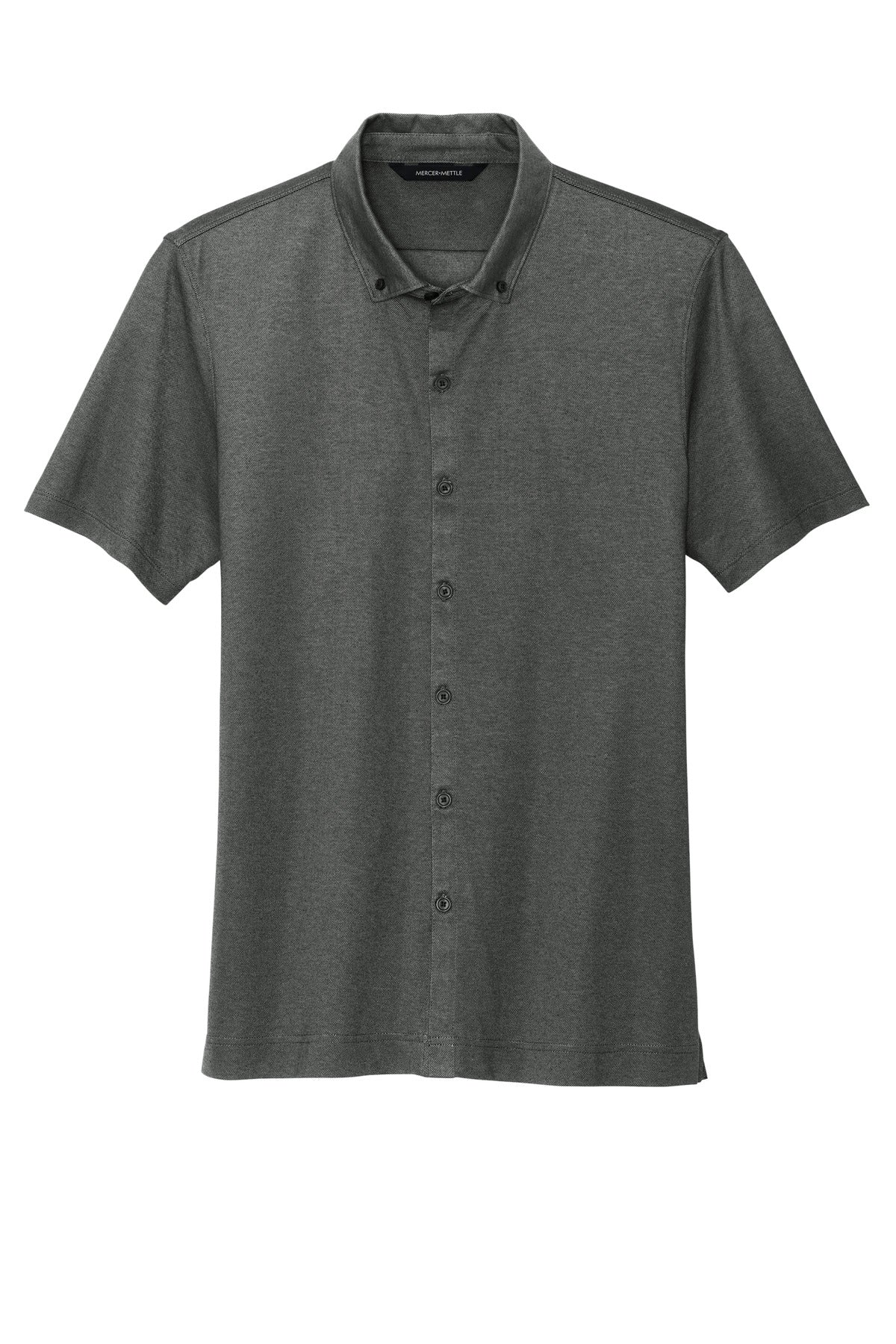Mercer+Mettle Stretch Pique Full-Button Polo MM1006 Anchor Grey Heather