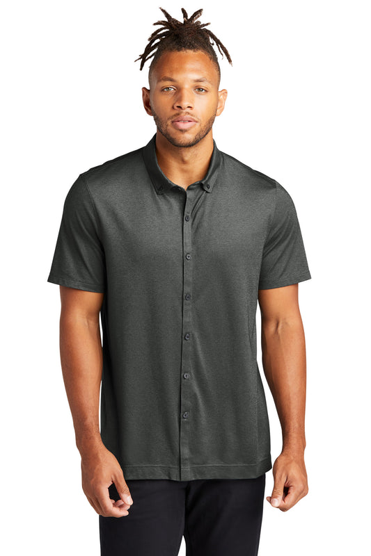 Mercer+Mettle Stretch Pique Full-Button Polo MM1006 Anchor Grey Heather