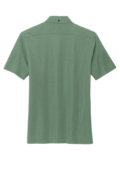 Mercer+Mettle Stretch Pique Full-Button Polo MM1006 Sage Heather
