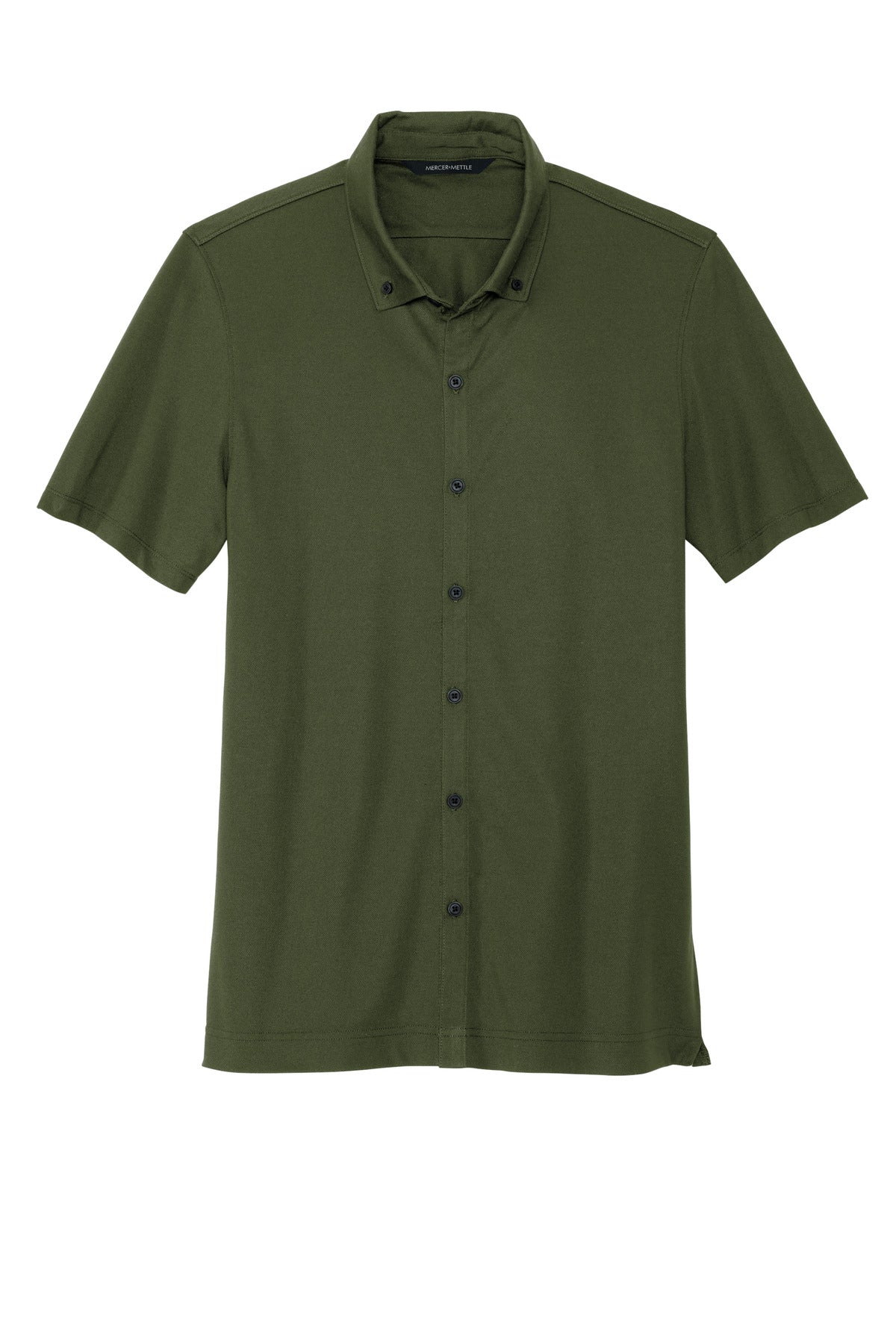Mercer+Mettle Stretch Pique Full-Button Polo MM1006 Townsend Green