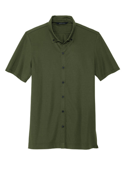Mercer+Mettle Stretch Pique Full-Button Polo MM1006 Townsend Green