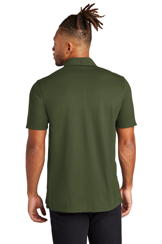 Mercer+Mettle Stretch Pique Full-Button Polo MM1006 Townsend Green