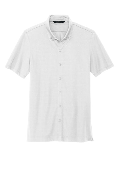 Mercer+Mettle Stretch Pique Full-Button Polo MM1006 White