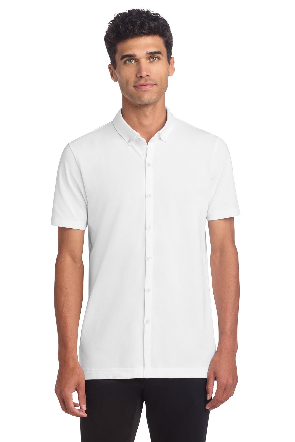 Mercer+Mettle Stretch Pique Full-Button Polo image 1