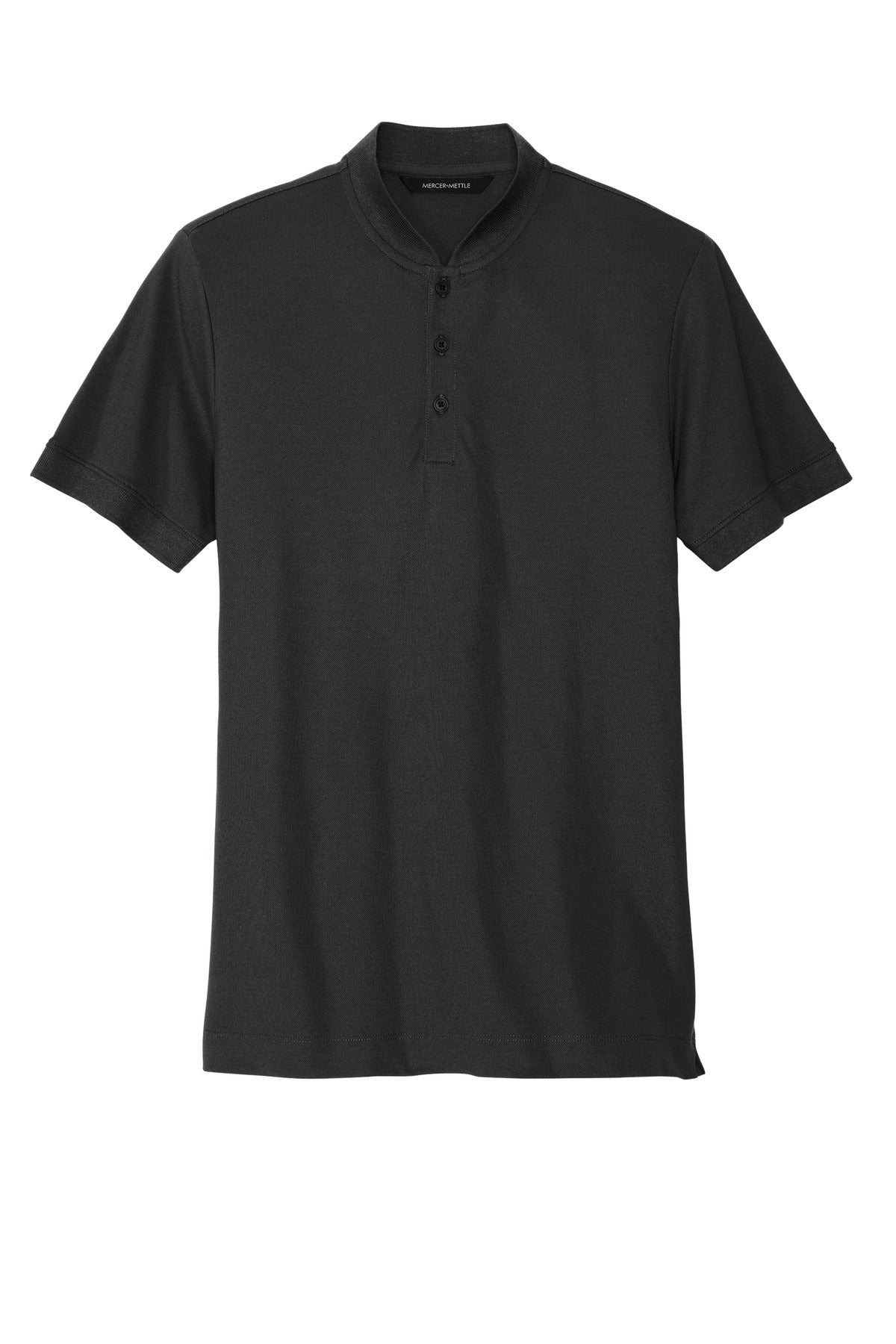 Mercer+Mettle Stretch Pique Henley MM1008 Deep Black