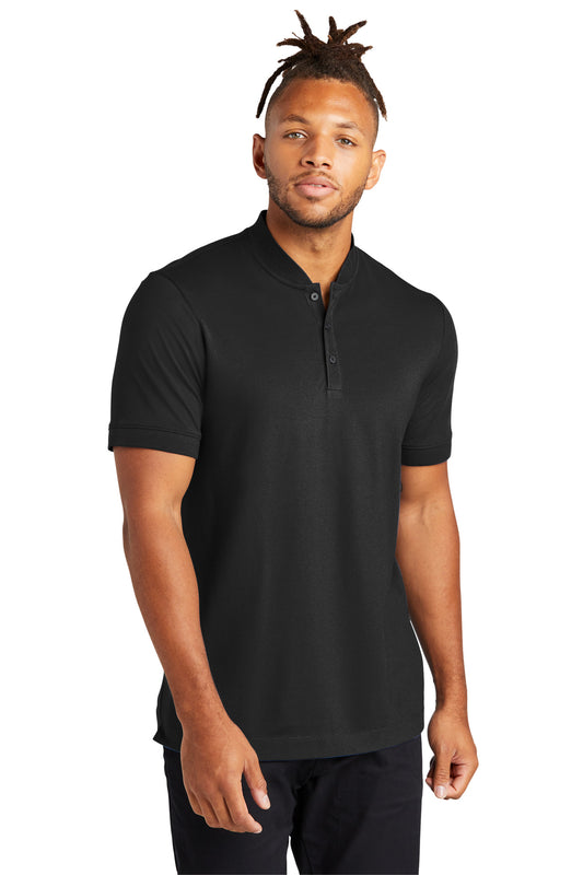 Mercer+Mettle Stretch Pique Henley MM1008 Deep Black