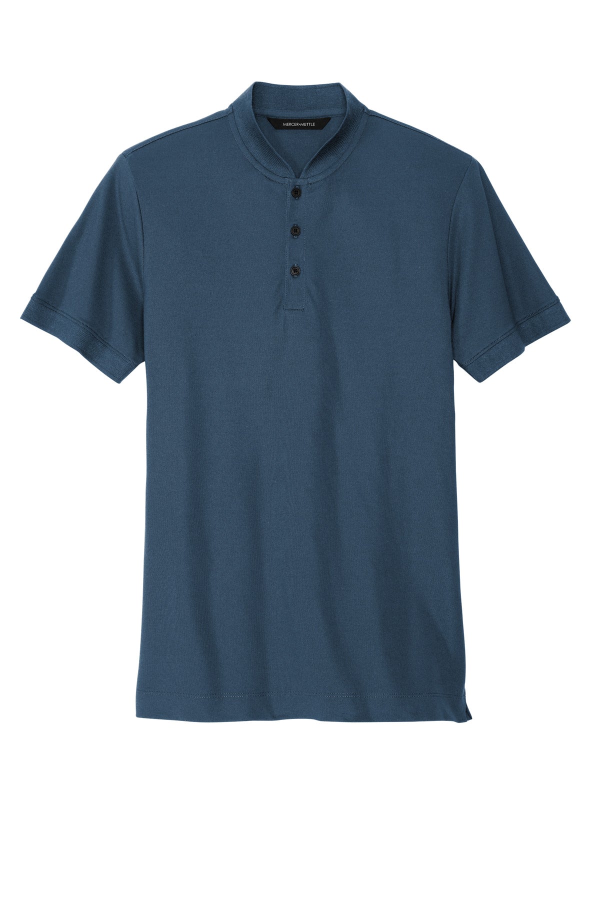 Mercer+Mettle Stretch Pique Henley MM1008 Insignia Blue