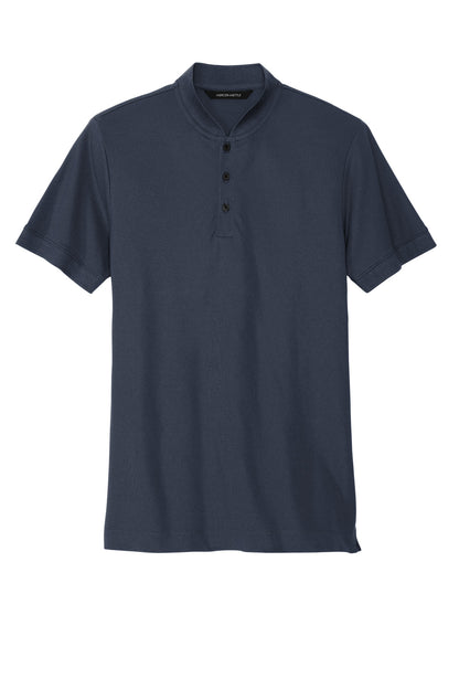 Mercer+Mettle Stretch Pique Henley MM1008 Night Navy