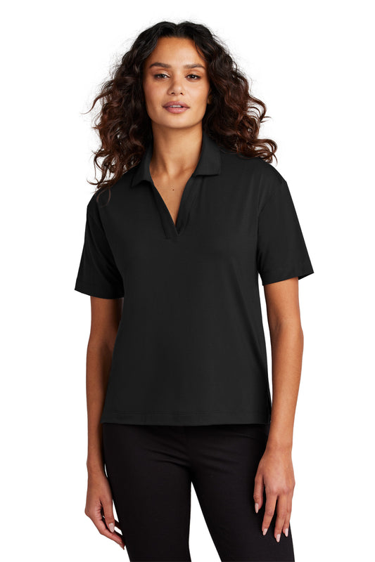 Mercer+Mettle Women's Stretch Jersey Polo MM1015 Deep Black
