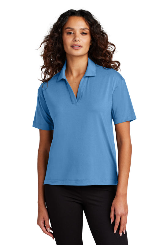 Mercer+Mettle Women's Stretch Jersey Polo MM1015 Parisian Blue