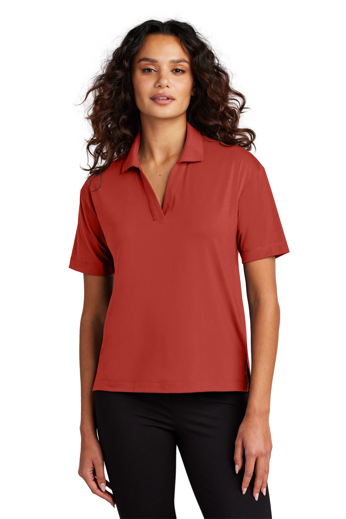 Mercer+Mettle Women's Stretch Jersey Polo MM1015 Terracotta