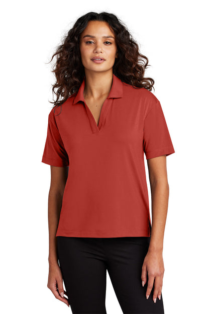 Mercer+Mettle Women's Stretch Jersey Polo MM1015 Terracotta
