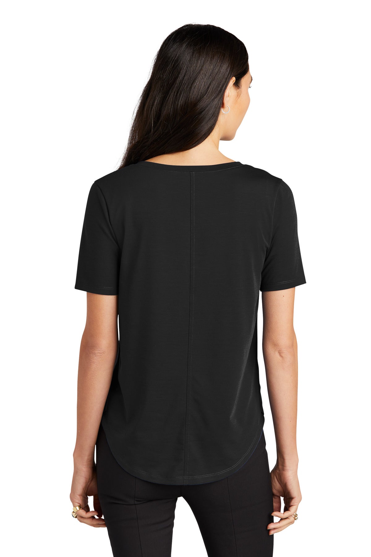 Mercer+Mettle Women's Stretch Jersey Relaxed Scoop MM1017 Deep Black