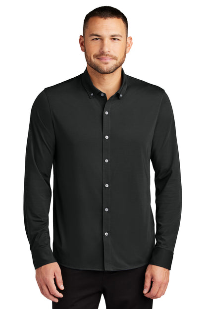 Mercer+Mettle Stretch Jersey Long Sleeve Shirt MM1018 Deep Black
