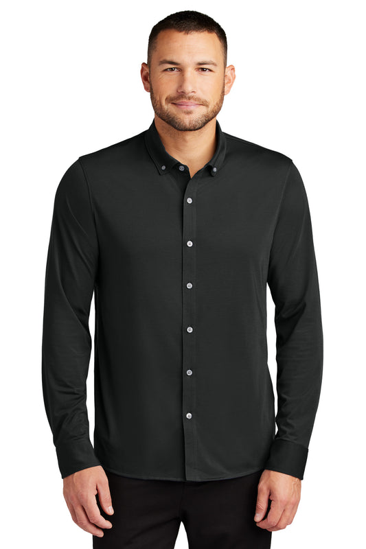 Mercer+Mettle Stretch Jersey Long Sleeve Shirt MM1018 Deep Black